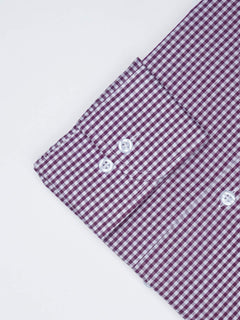 Burgandy Micro Checkered, Elite Edition, Cutaway Collar Men’s Formal Shirt  (FS-1543)