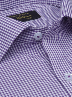 Light Purple Micro Checkered, Elite Edition, Cutaway Collar Men’s Formal Shirt  (FS-1603)