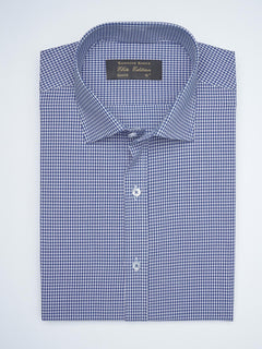Blue Micro Checkered, Elite Edition, Cutaway Collar Men’s Formal Shirt  (FS-1606)