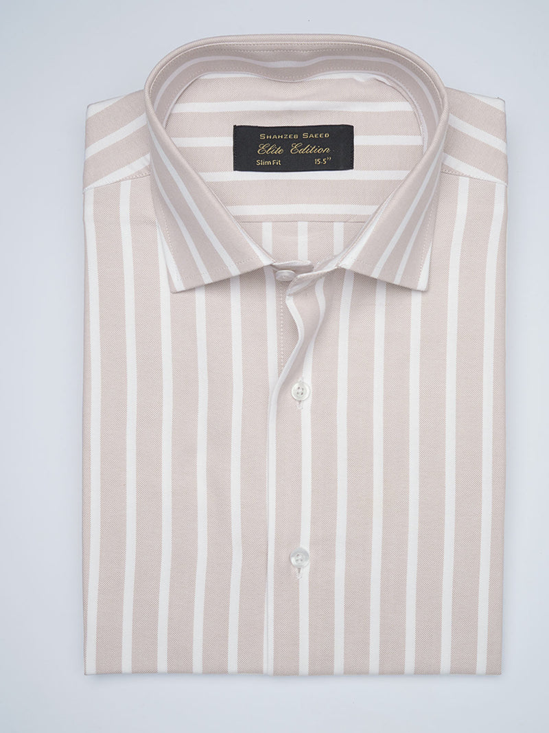 Fawn Striped, Elite Edition, French Collar Men’s Formal Shirt (FS-1726)