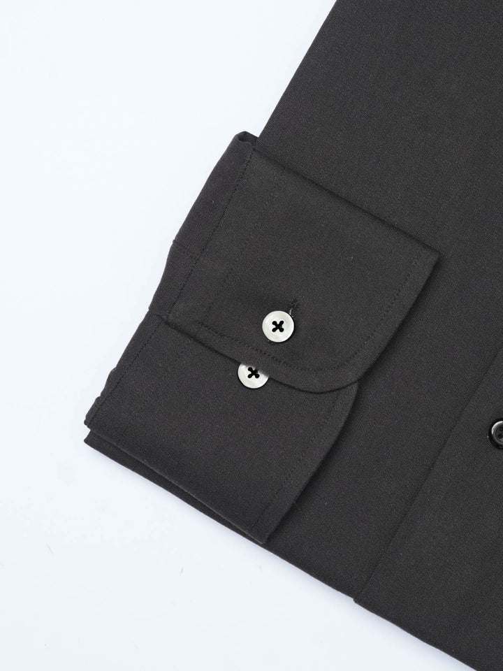 Black Plain, French Collar, Elite Edition, Men’s Formal Shirt (FS-2312)