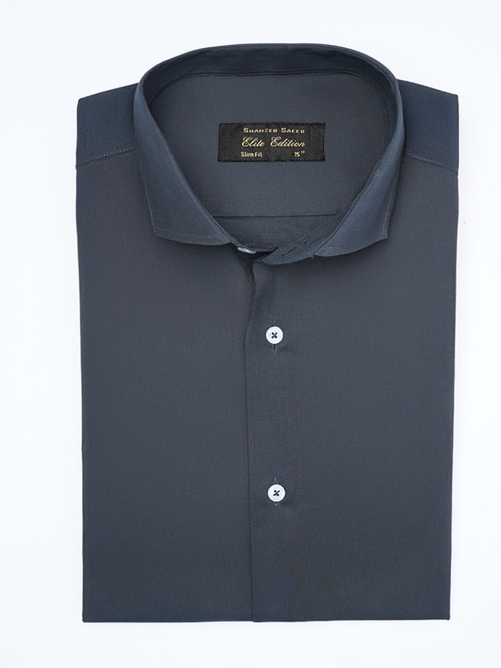 Navy Blue Plain, Cutaway Collar, Elite Edition, Men’s Formal Shirt (FS-2335)