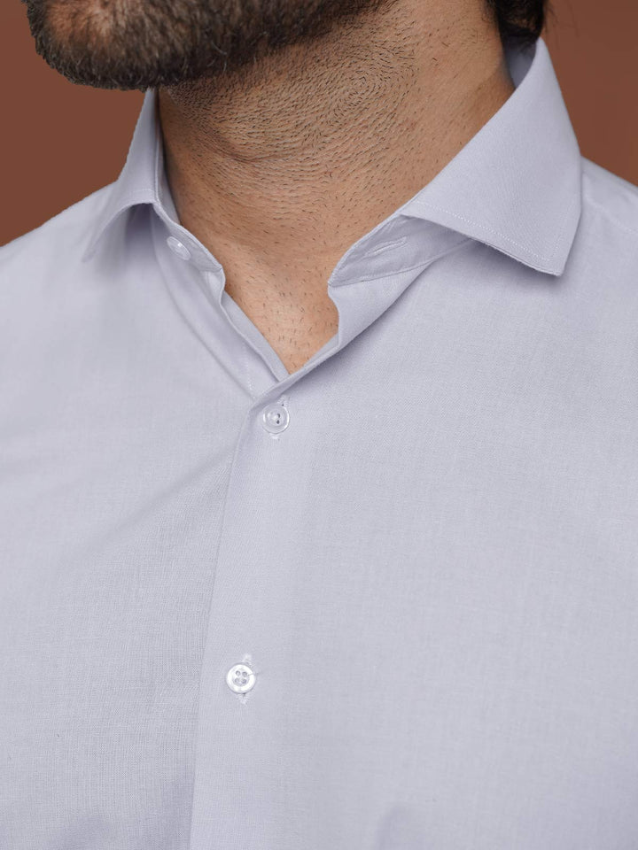 Light Grey Plain, Cutaway Collar, Elite Edition, Men’s Formal Shirt (FS-2470)