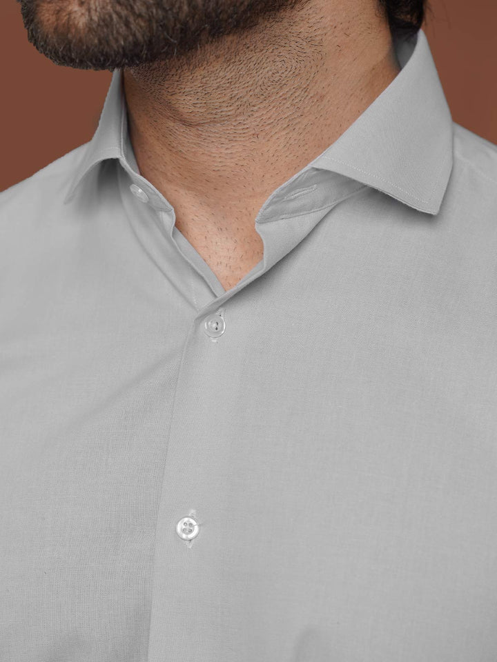 Ash Grey Plain, Cutaway Collar, Elite Edition, Men’s Formal Shirt (FS-2471)