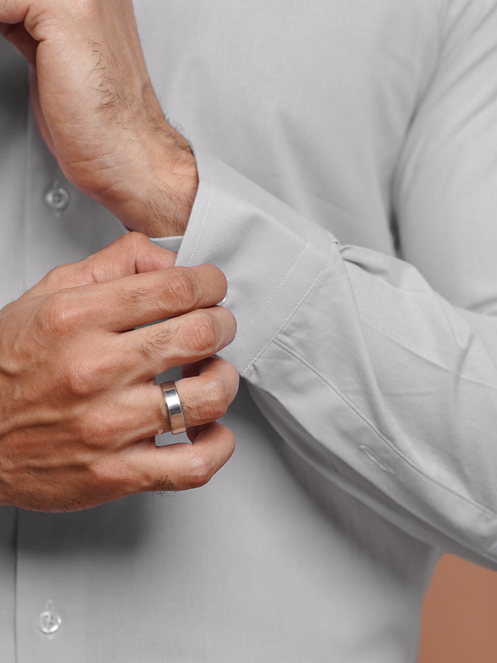 Ash Grey Plain, Cutaway Collar, Elite Edition, Men’s Formal Shirt (FS-2471)