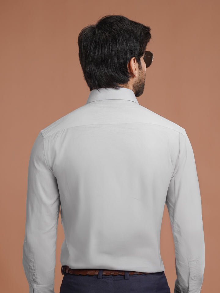 Ash Grey Plain, Cutaway Collar, Elite Edition, Men’s Formal Shirt (FS-2471)