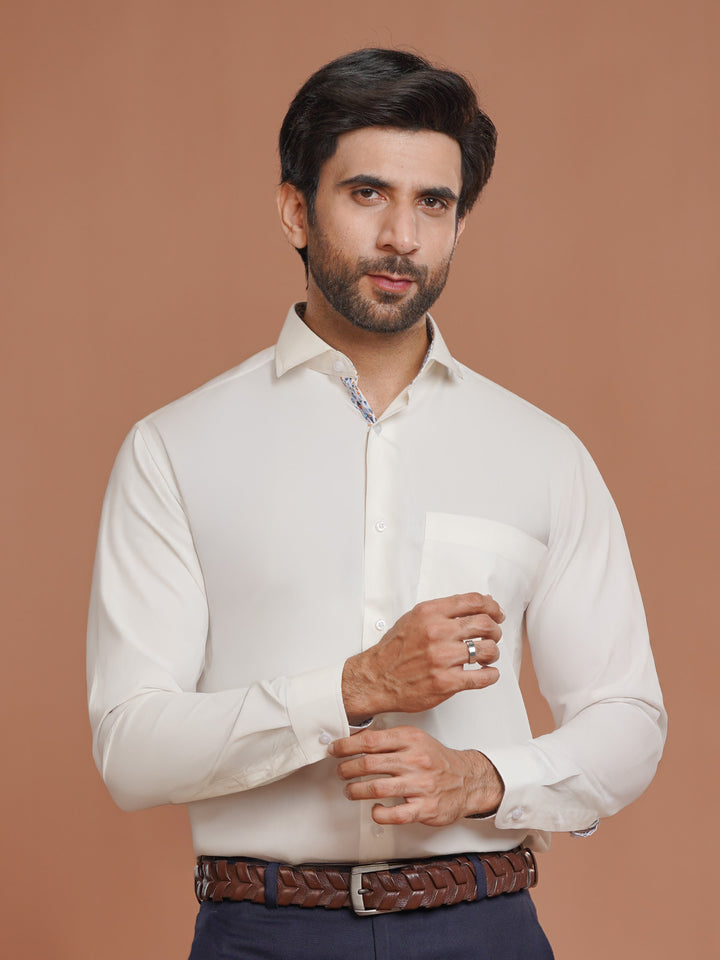 Off White Plain, Cutaway Collar, Elite Edition, Men’s Formal Shirt (FS-2473)