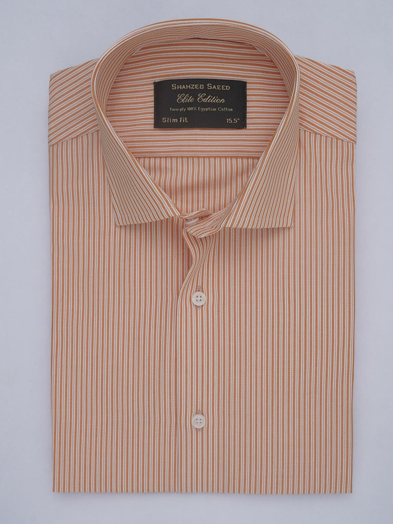 Orange Striped, Elite Edition, French Collar Men’s Formal Shirt (FS-412)