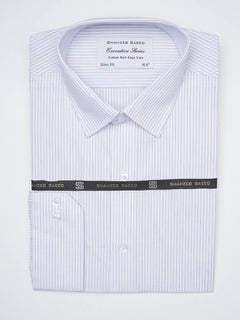 Light Purple Self Striped, Executive Series,French Collar Men’s Formal Shirt  (FS-880)
