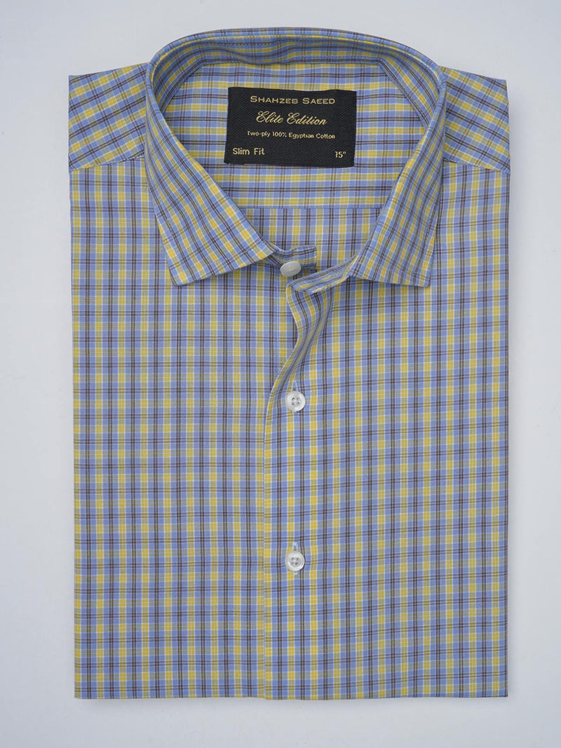 Multi Color Self Checkered, Elite Edition, French Collar Men’s Formal Shirt (FS-929)