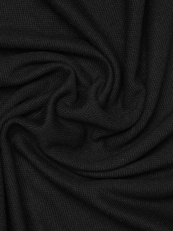Black Plain Contrast Tipping Half Sleeves Polo T-Shirt (POLO-1001)