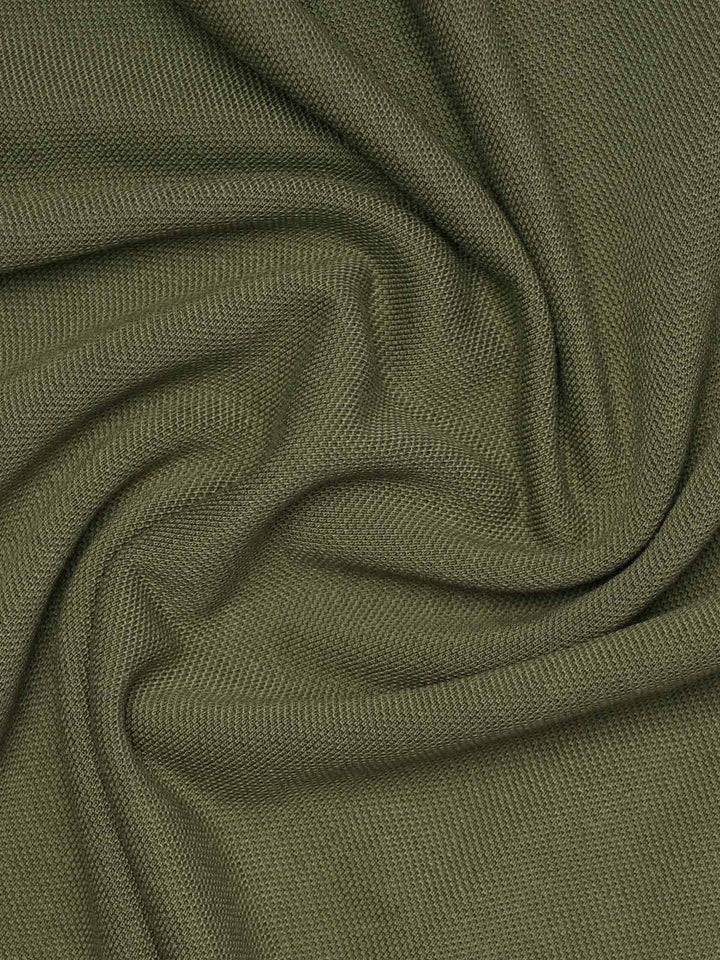 Olive Plain Contrast Tipping Half Sleeves Polo T-Shirt (POLO-1005)