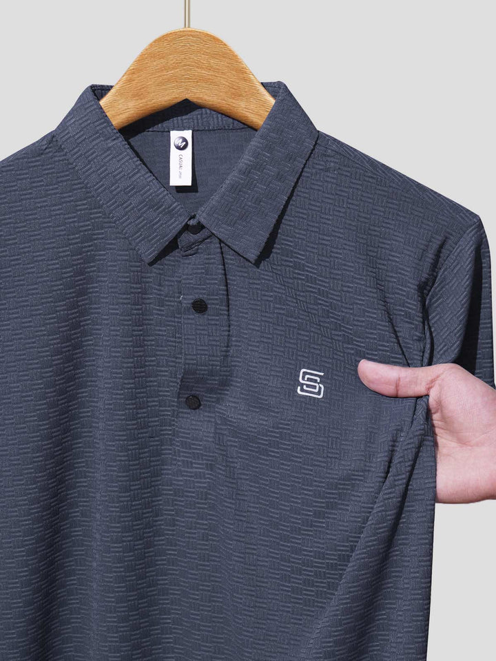 Dark Grey Nylon Spandex Polo (POLO-1009)