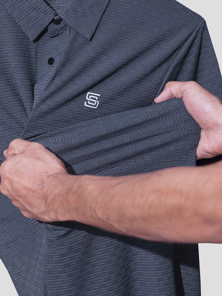 Dark Grey Nylon Spandex Polo (POLO-1009)