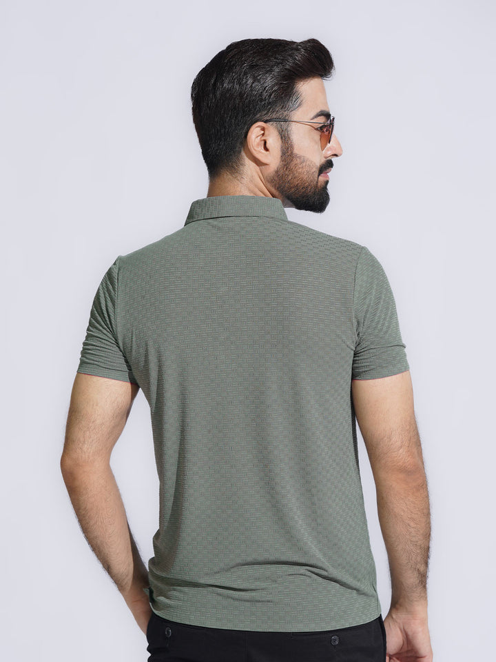 Green Nylon Spandex Polo (POLO-1012)