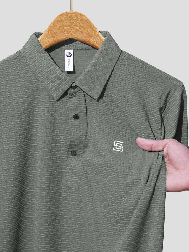 Green Nylon Spandex Polo (POLO-1012)