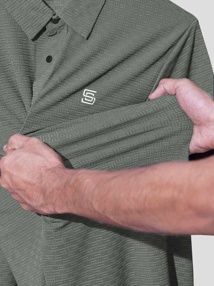Green Nylon Spandex Polo (POLO-1012)