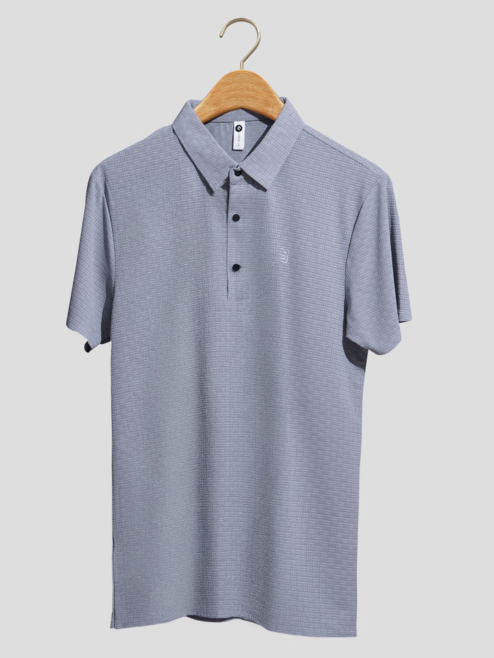 Grey Nylon Spandex Polo (POLO-1014)