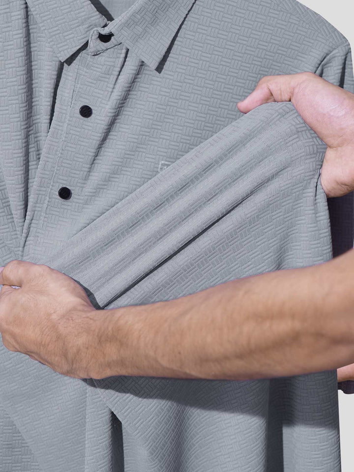 Grey Nylon Spandex Polo (POLO-1014)