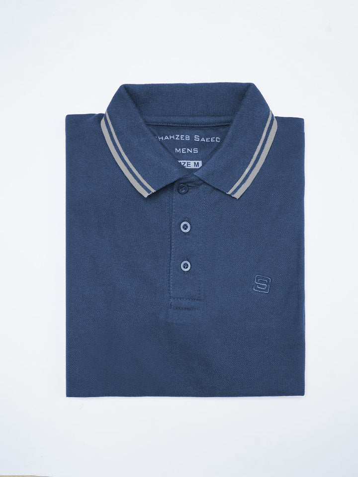 Poseidon Plain Contrast Tipping Half Sleeves Polo T-Shirt (POLO-1023)