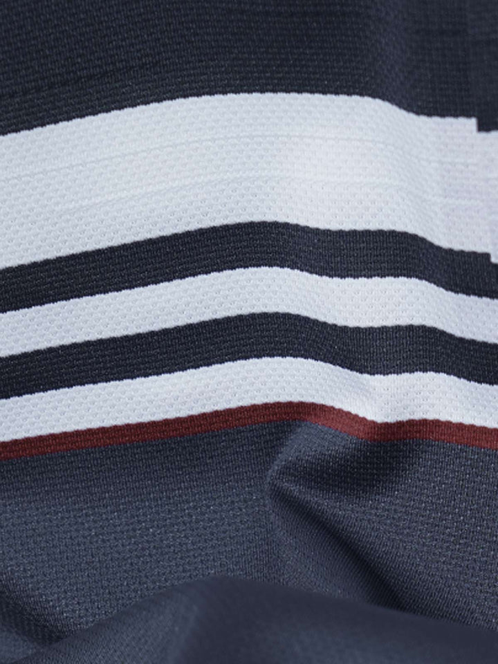 Maroon Nylon Spandex Striped Polo Shirt (POLO-1039)