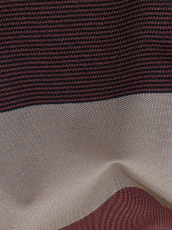Maroon Nylon Spandex Striped Polo Shirt (POLO-1045)