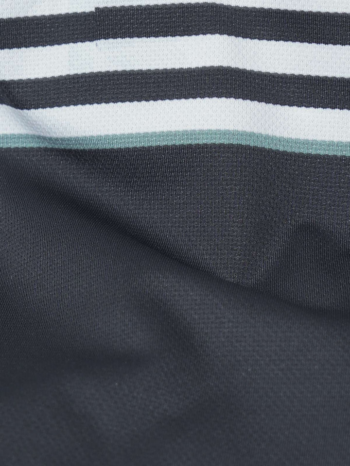 Light Teal Nylon Spandex Striped Polo Shirt (POLO-1049)