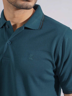 Poseidon Plain Contrast Tipping Half Sleeves Polo T-Shirt (POLO-752)