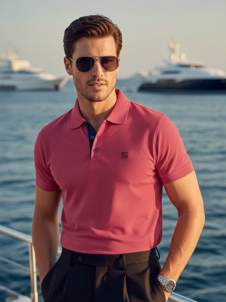 American Beauty Half Sleeves Designer Polo T-Shirt (POLO-837)