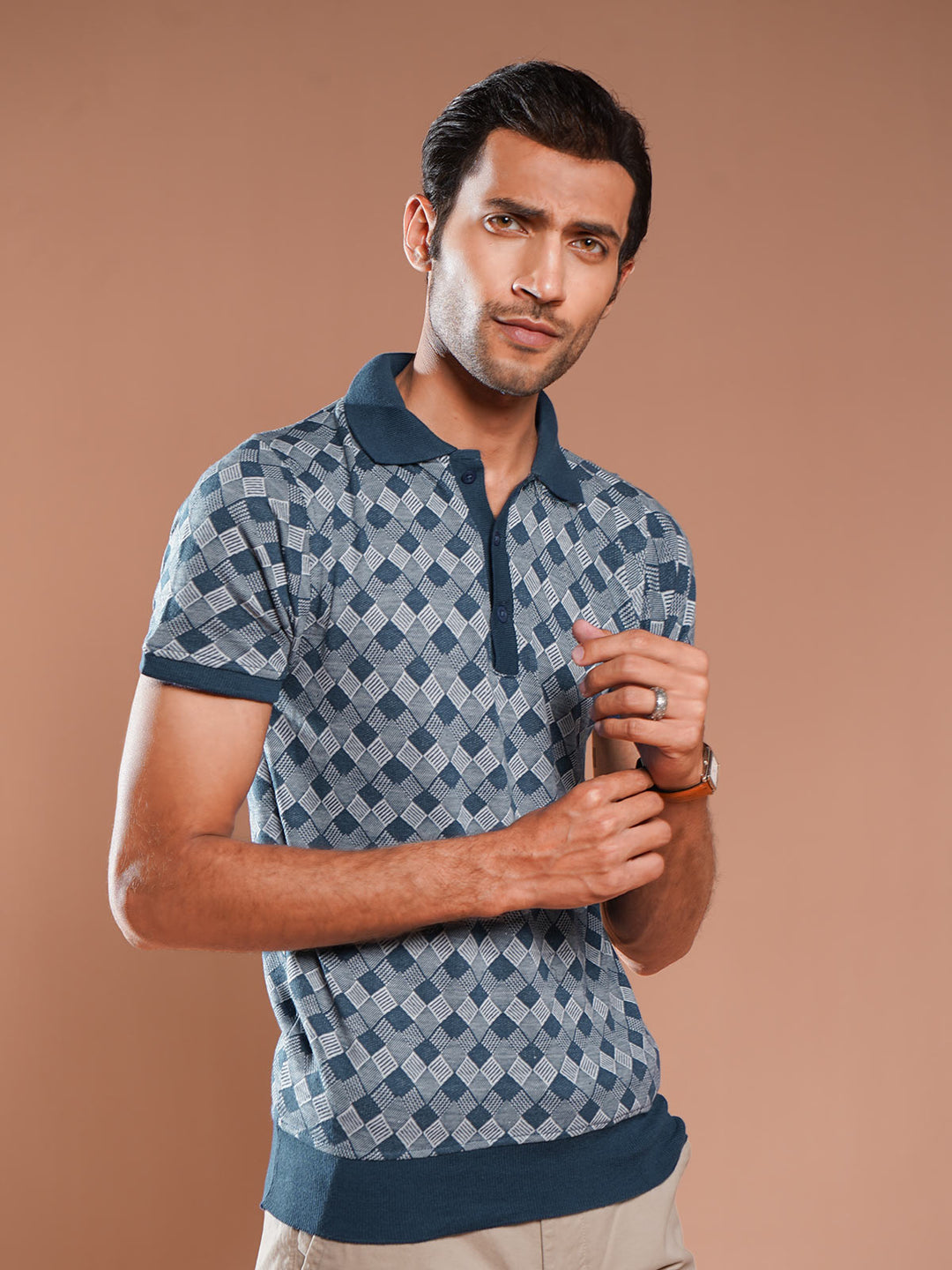 Poseidon Half Sleeves Premium Jacquard Polo (POLO-930)