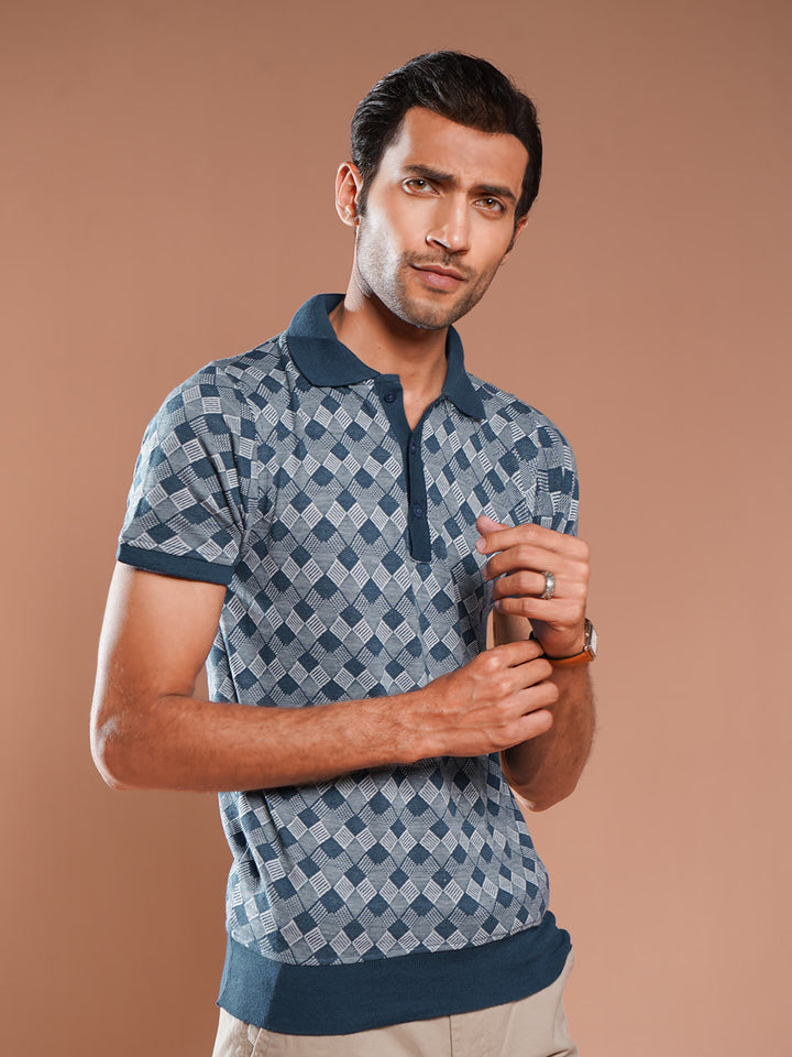 Poseidon Half Sleeves Premium Jacquard Polo (POLO-930)