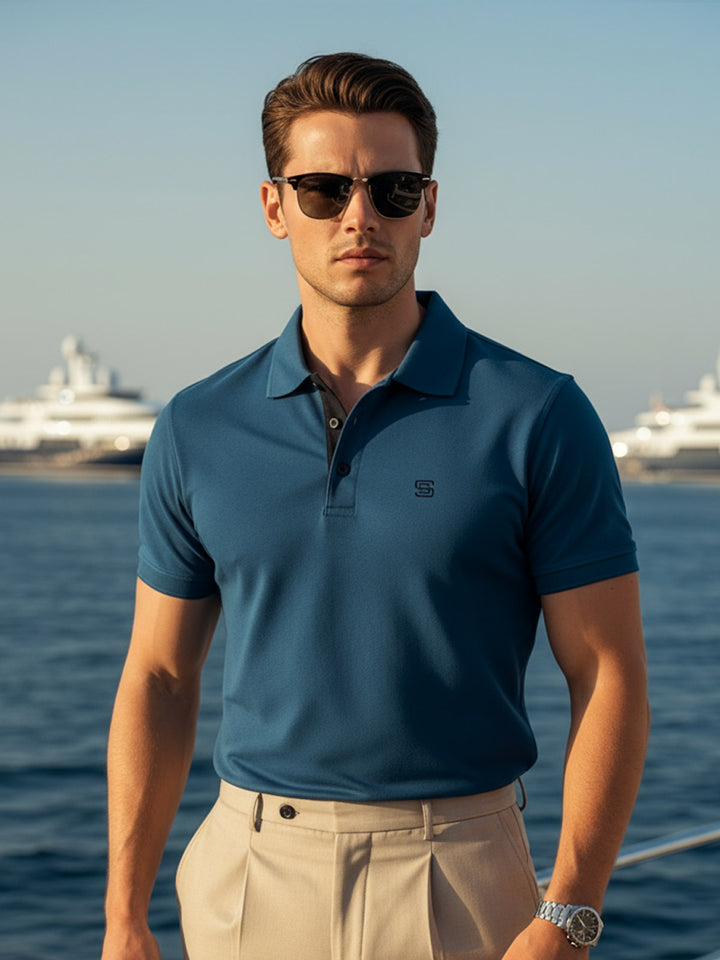 Poseidon Half Sleeves Designer Polo T-Shirt (POLO-935)
