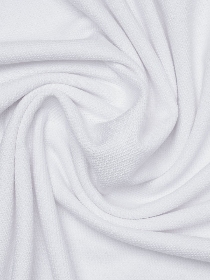White Plain Contrast Tipping Half Sleeves Polo T-Shirt (POLO-998)