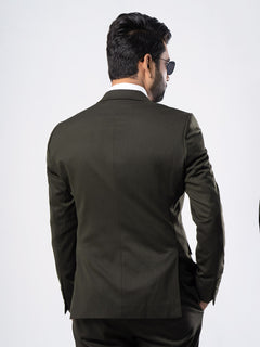 Dark Brown Plain Tailored Fit Two Piece Suit (SF-002)