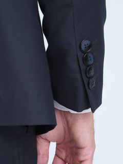 Navy Blue Plain Tailored Fit Two Piece Suit (SF-014)