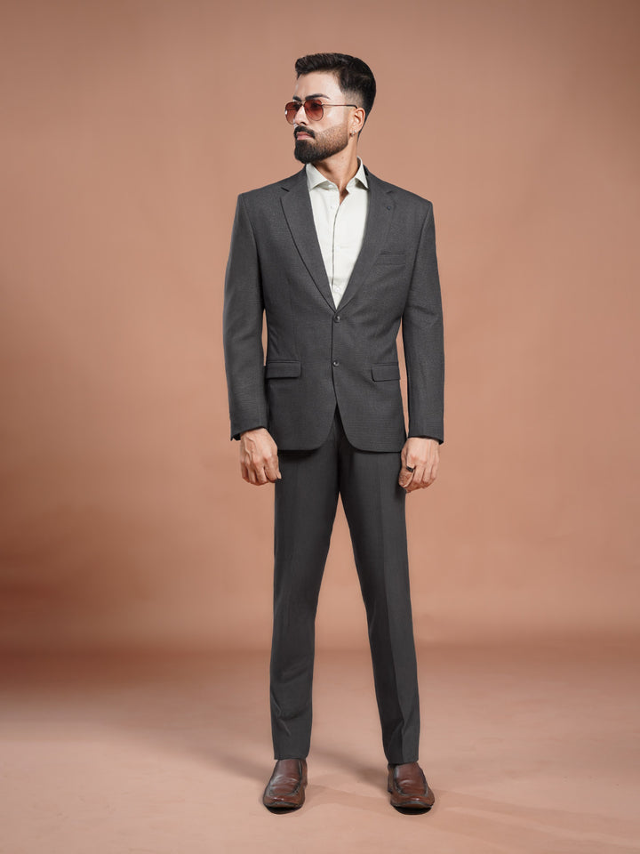 Charcoal Self Two Piece Suit (SF-105)