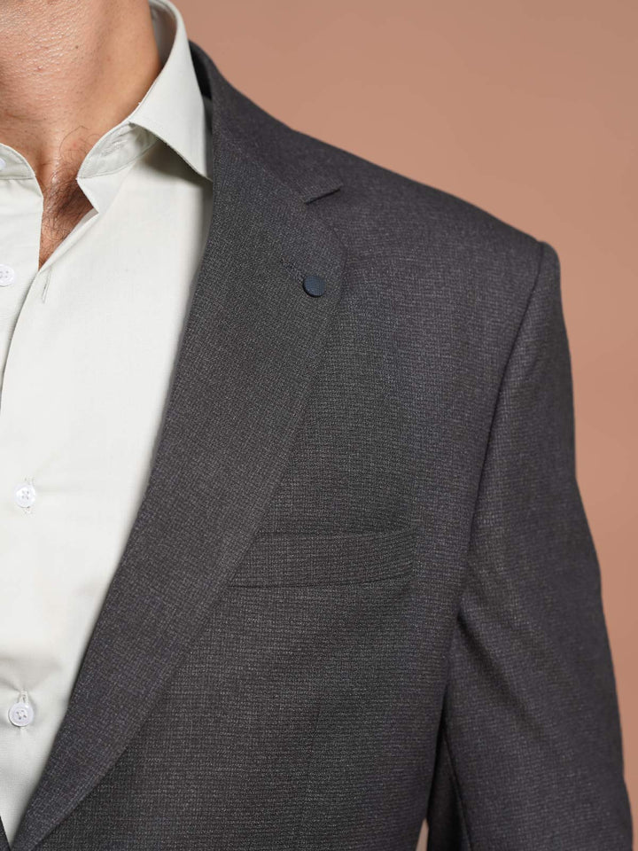 Charcoal Self Two Piece Suit (SF-105)