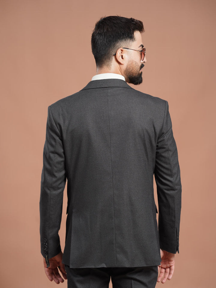 Charcoal Self Two Piece Suit (SF-105)