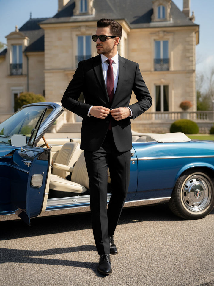 Black Self Imported Two Piece Suit (SF-125)
