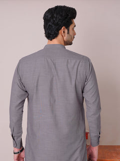Purple Self Exclusive Range Ban Collar Designer Shalwar Kameez (SK-462)