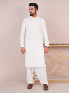 White Self Exclusive Range Designer Shalwar Kameez (SK-477)