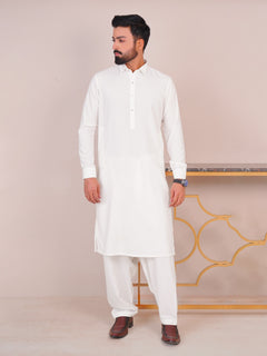 White Self Exclusive Range Designer Shalwar Kameez (SK-484)