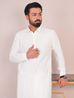 White Self Exclusive Range Designer Shalwar Kameez (SK-484)