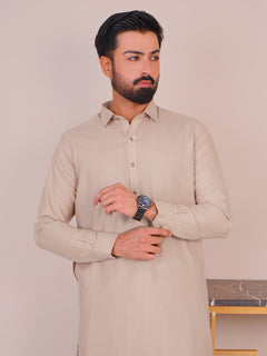 Light Brown Self Exclusive Range Designer Shalwar Kameez (SK-485)