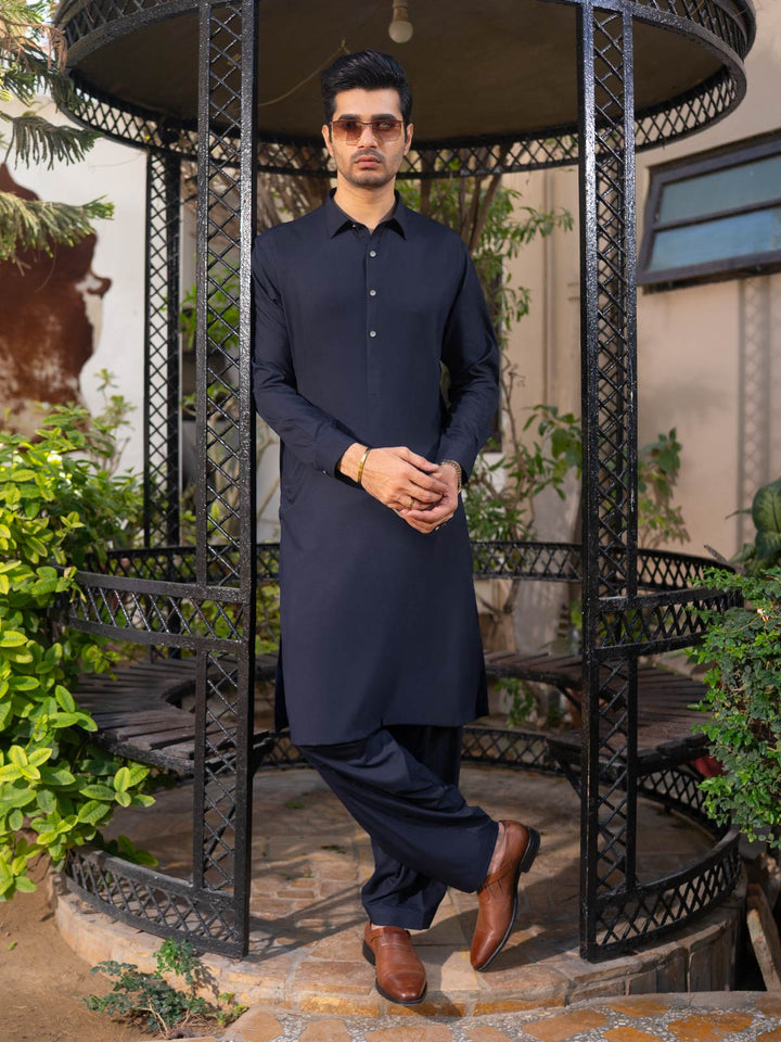 Blue Plain Exclusive Range Designer Shalwar Kameez (SK-598)