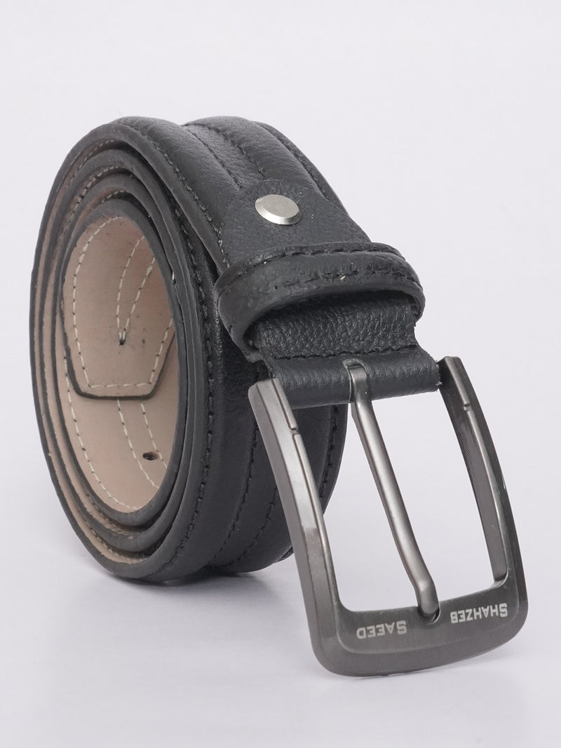 Black Leather Belt (BELT-593)