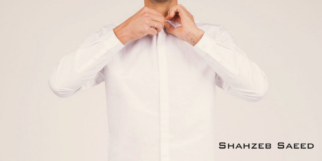 White cotton shirts by ShahzebSaeed