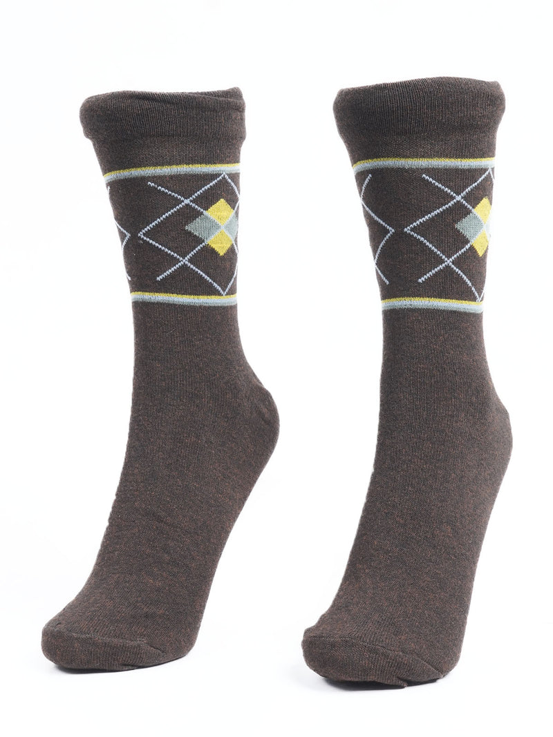 Dark Brown Designer Socks (SOCKS-1060)