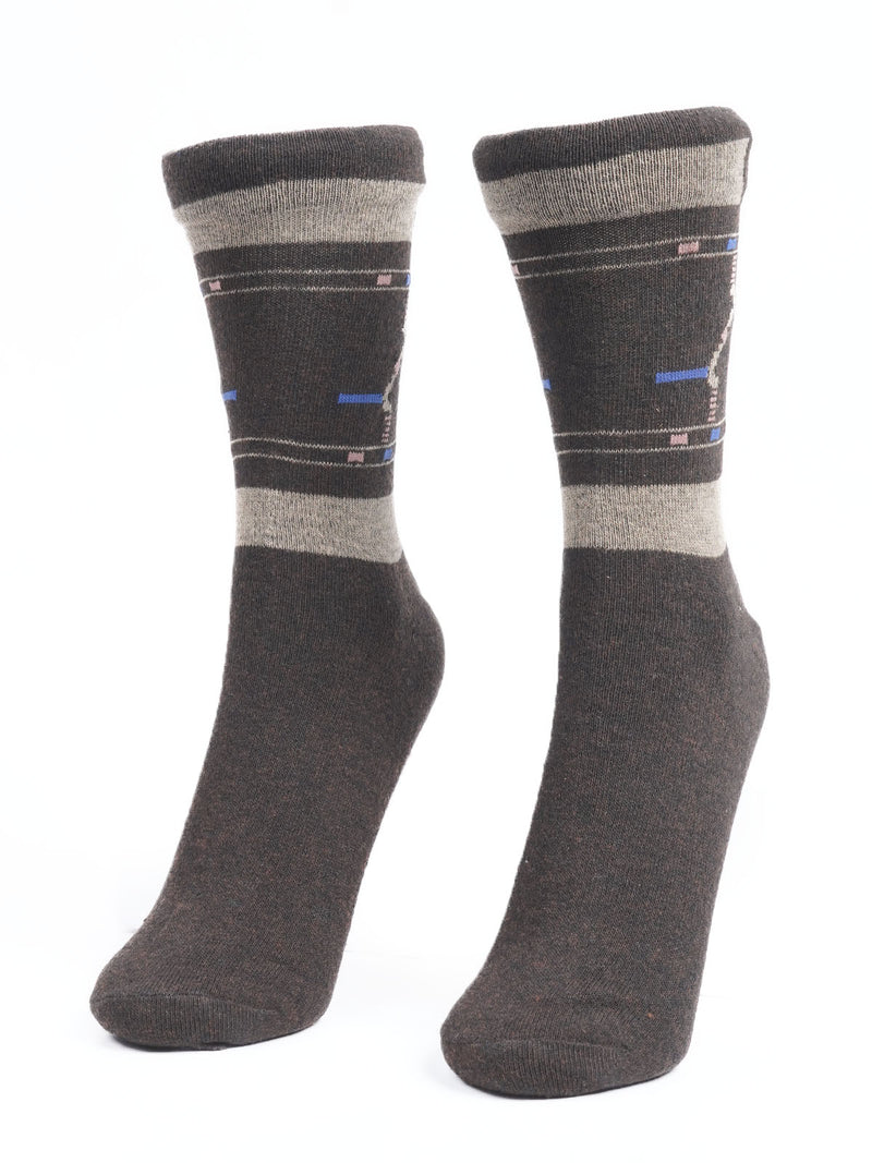 Dark Brown Designer Socks (SOCKS-1075)