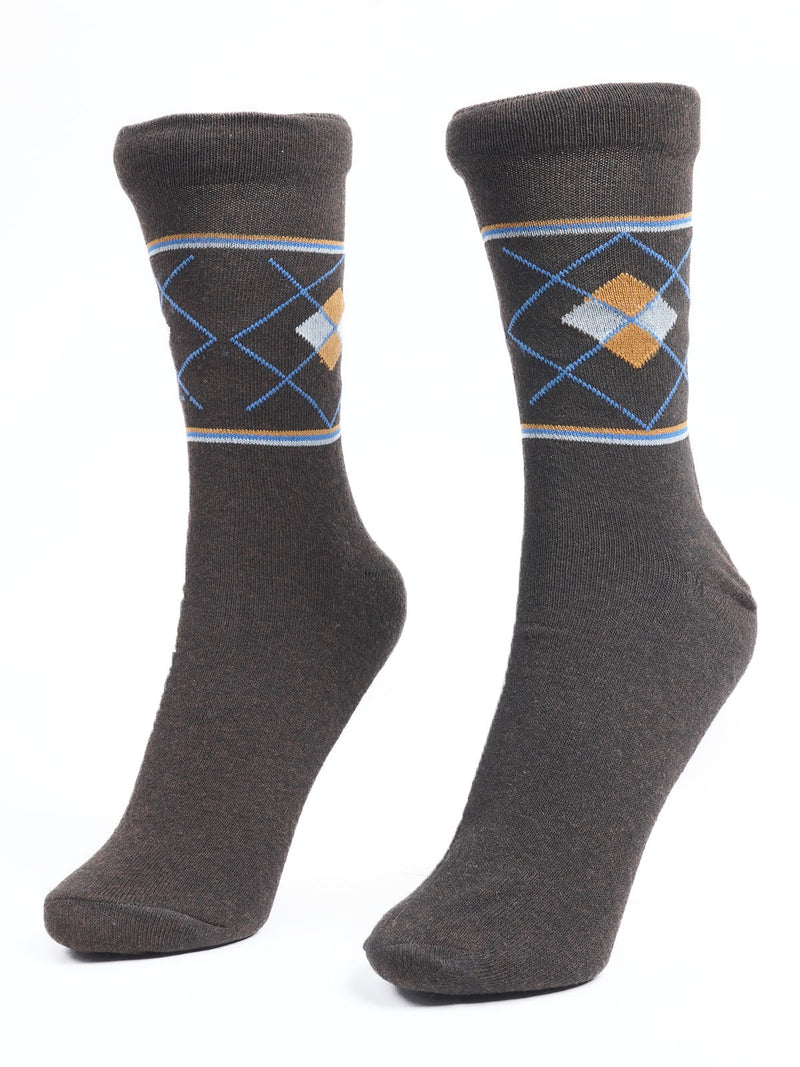 Dark Brown Designer Socks (SOCKS-1077)